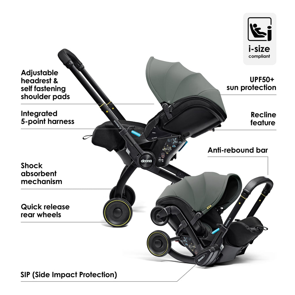 Doona X Car Seat & Stroller & Isofix Base - Slate Green